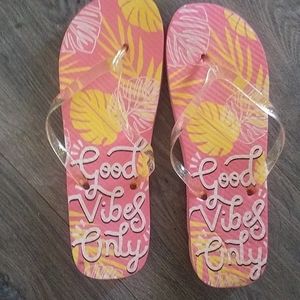 Good vibes only flip flops